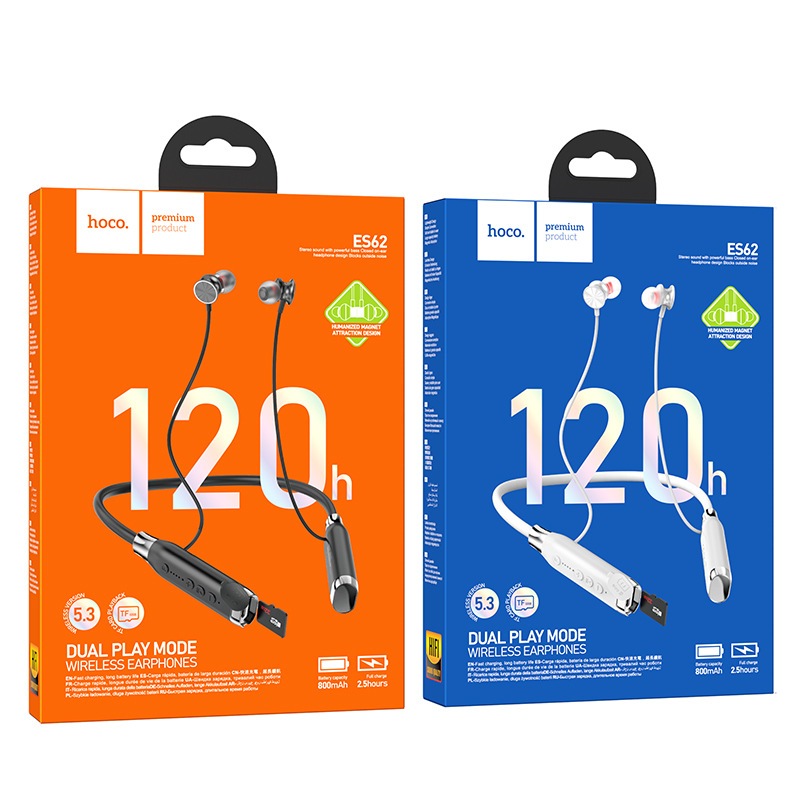 Tai nghe bluetooth Hoco ES62 kết nối không dây, cắm thêm thẻ nhớ TF, dòng tai nghe quàng cổ thể thao | BigBuy360 - bigbuy360.vn