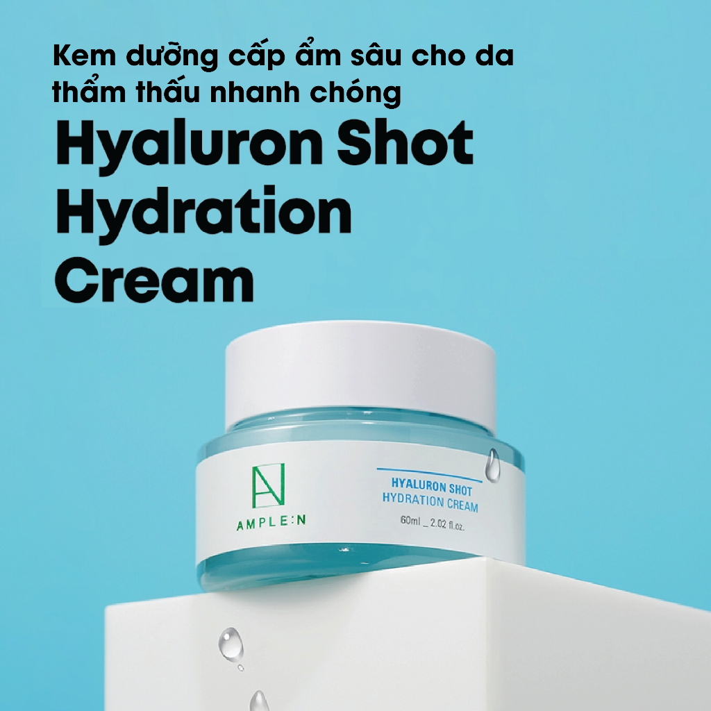 Ảnh Kem Dưỡng Cấp Ẩm Cho Da AMPLE:N Hyaluron Shot Hydration Cream 60ML 3