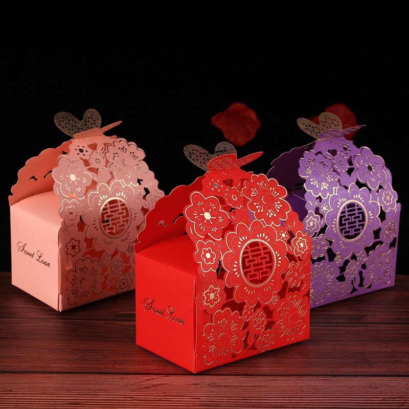 Set 5 hộp giấy đựng quà tặng, hộp đựng bánh kẹo cưới, quà cưới - Kemshop K8
