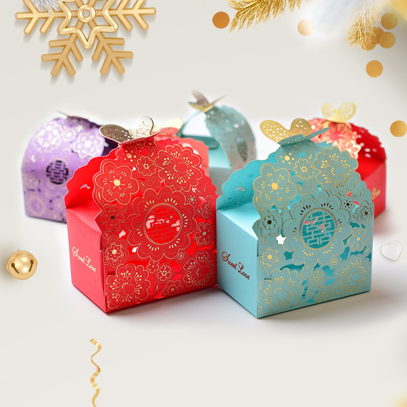 Set 5 hộp giấy đựng quà tặng, hộp đựng bánh kẹo cưới, quà cưới - Kemshop K8