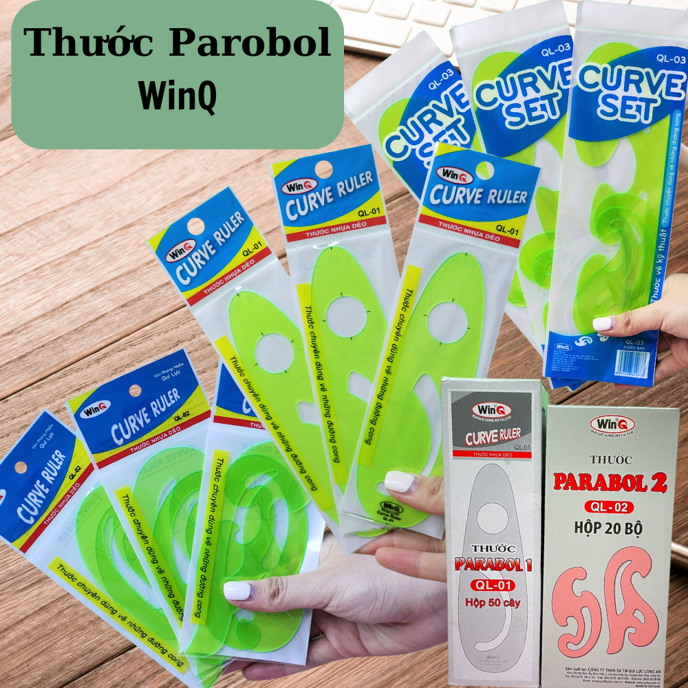 Thước Parabol chuyên dụng vẽ đồ thị, đường cong, đồ họa WinQ Ql-01, Ql ...