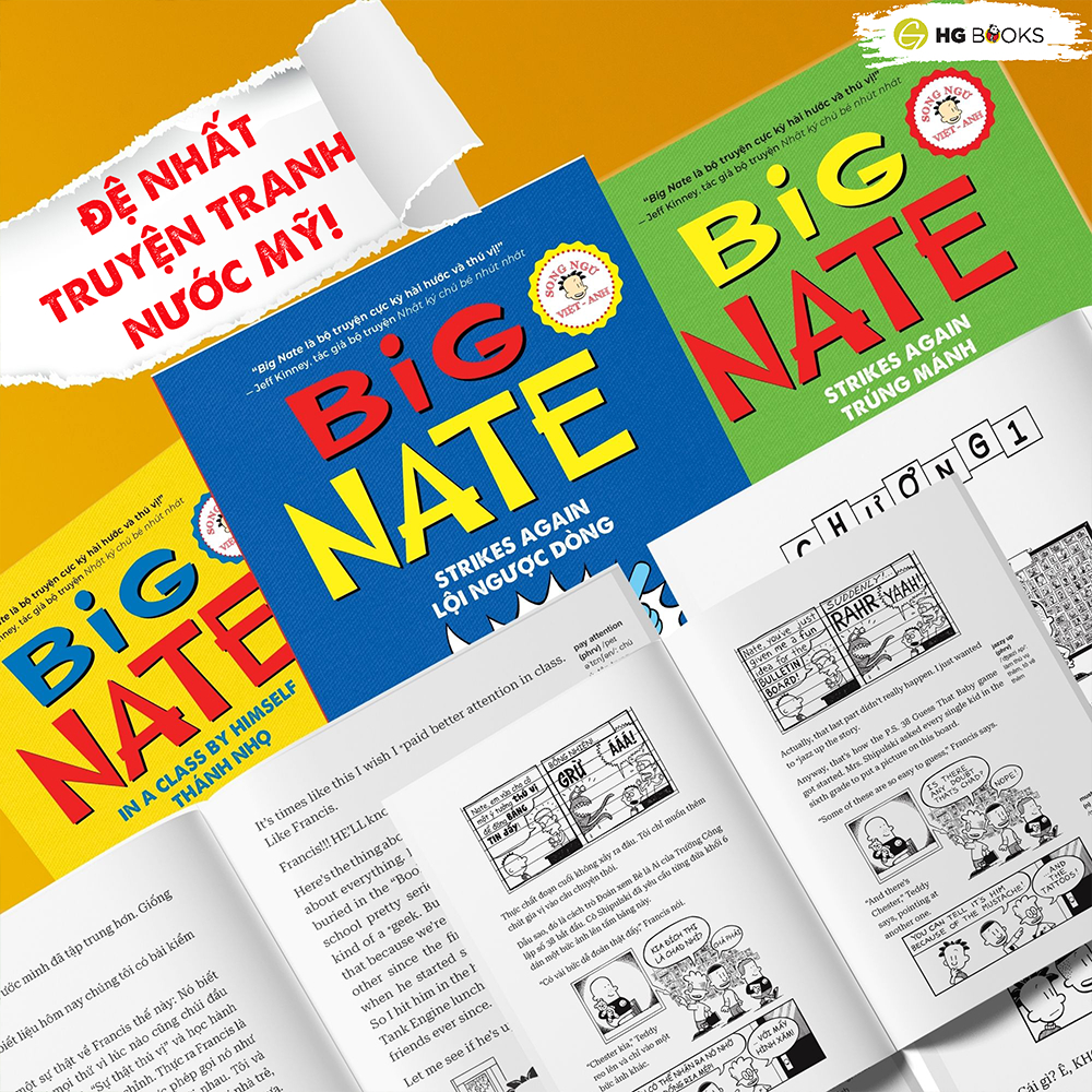 Ảnh Sách Thiếu Nhi - Big Nate - Bản Song Ngữ và Tiếng Việt Kèm File Nghe & Note Từ Vựng - HG Books 2