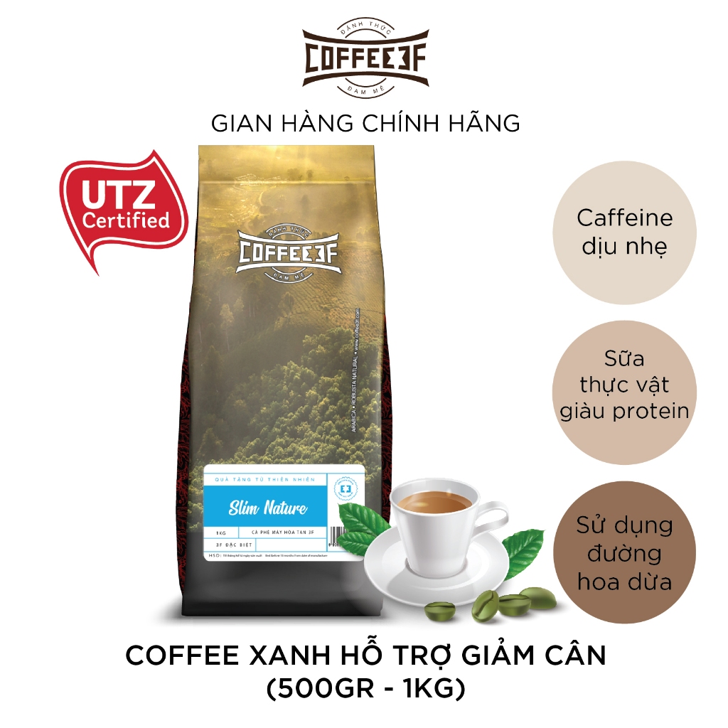 Slim Nature - Cà phê hòa tan hỗ trợ giảm cân cafe xanh và đường hoa dừa ...