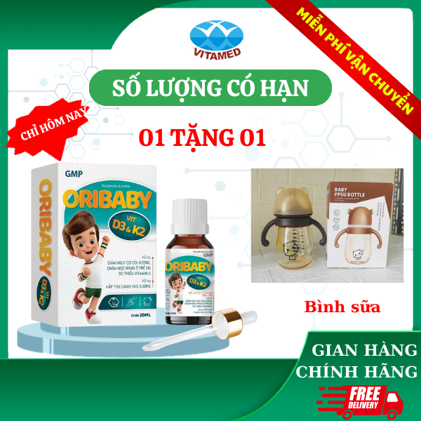 Oribaby D3K2 - Bổ Sung D3+K2 Cho Bé Chai 20ml