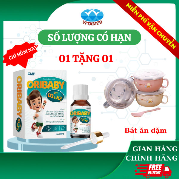 Oribaby D3K2 - Bổ Sung D3+K2 Cho Bé Chai 20ml