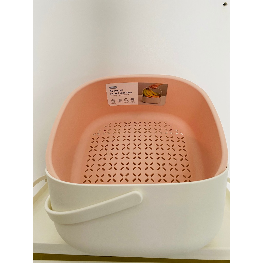 Bộ thau rổ có quai xách Yoko 27cm Inochi (tiêu chuẩn Nhật Bản)