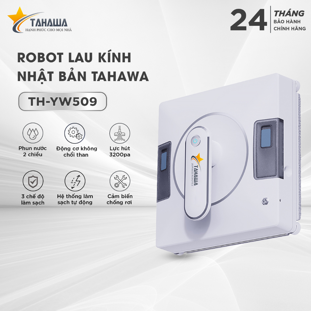Robot lau kính cao cấp TAHAWA Nhật Bản TH-YW530- Phiên bản nâng cấp 2026-Phun 4 vòi đa hướng