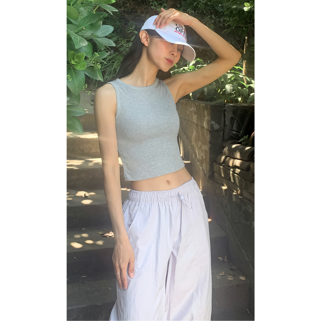 Áo Crop Top Vải Gân Dáng Ngắn METROFIT