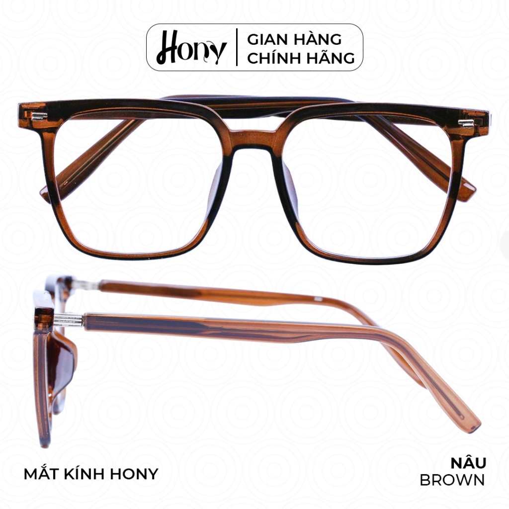 Mắt kính Unisex thời trang HONY - Gọng kính vuông nhựa cứng phong cách