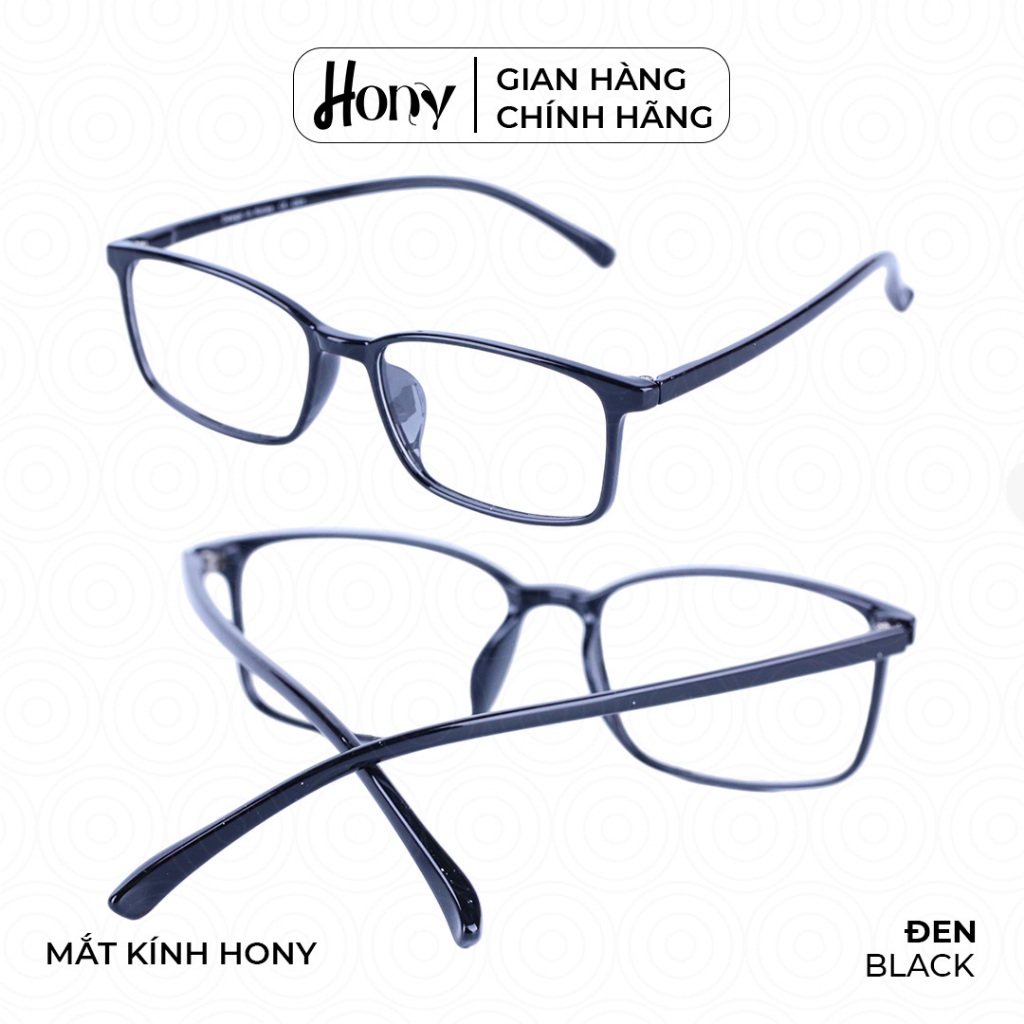 Mắt kính Unisex thời trang HONY - Gọng nhựa form chữ nhật cao cấp