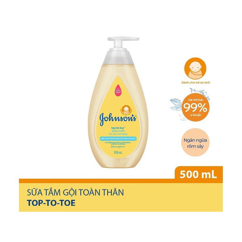 Sữa tắm gội toàn thân cho bé Johnson’s Baby 500ml