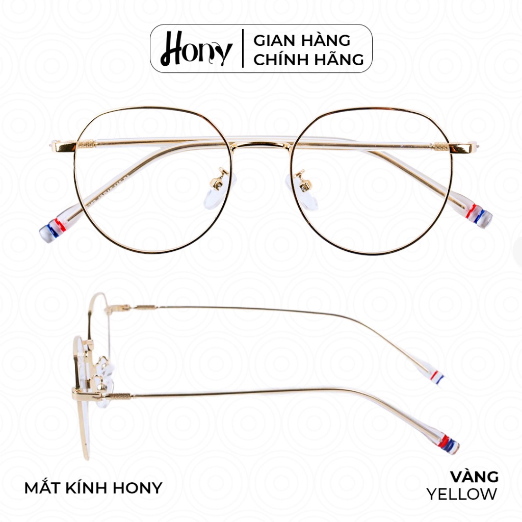 Mắt kính Nữ thời trang HONY - Gọng kính vintage Kim loại cao cấp