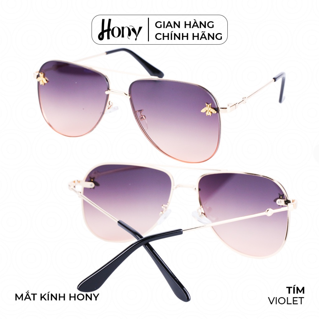 Kính râm Nữ thời trang Hony, tròng kính đính hoa văn độc đáo
