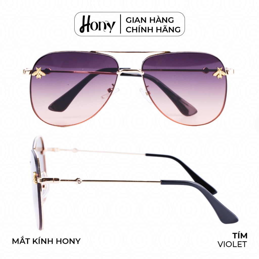 Kính râm Nữ thời trang Hony, tròng kính đính hoa văn độc đáo