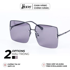 Kính râm Nữ thời trang HONY, tròng vuông nửa gọng cá tính