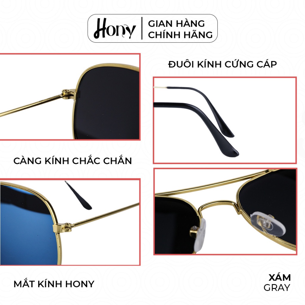 Kính râm trẻ em thời trang HONY, tròng tráng gương phong cách