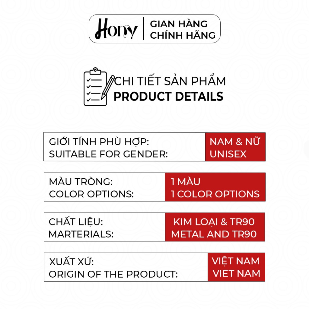 Kính râm Nữ thời trang HONY - Tròng trà khung viền hợp kim cá tính