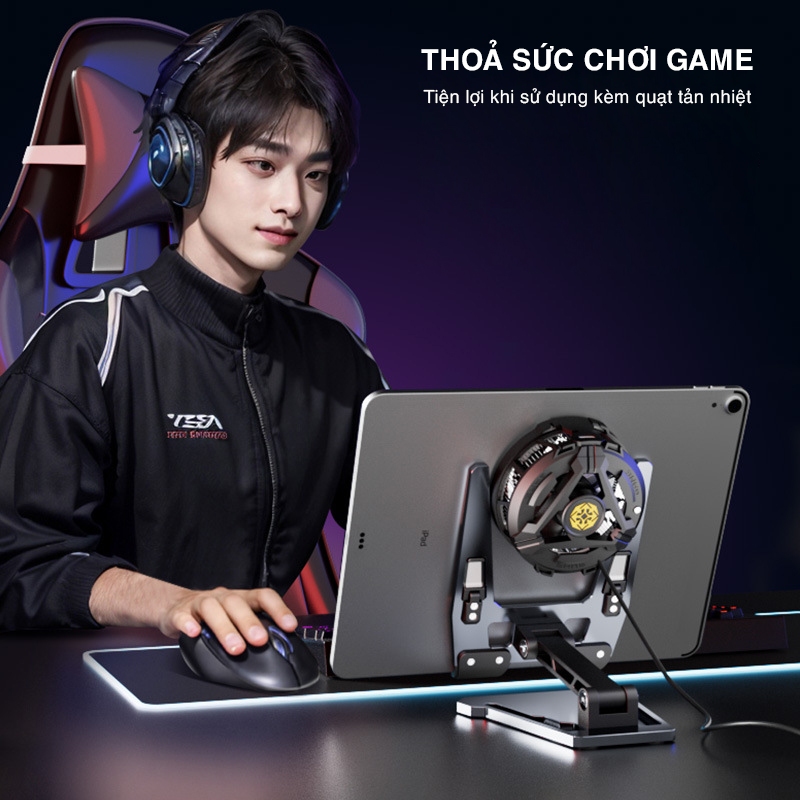 Giá đỡ điện thoại iPad FZ01 hỗ trợ kẹp quạt tản nhiệt gaming | BigBuy360 - bigbuy360.vn