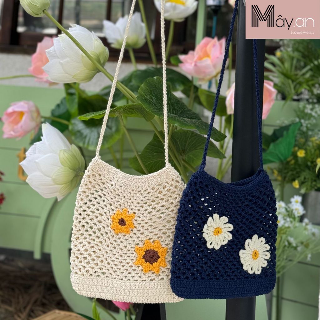 (Có sẵn) Giỏ (túi) len đan móc thủ công handmade-Mây | Shopee Việt Nam