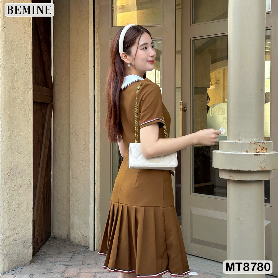 Ảnh Đầm thiết kế cổ sơ mi ngắn tay tùng xếp ly BEMINE MT8780 4