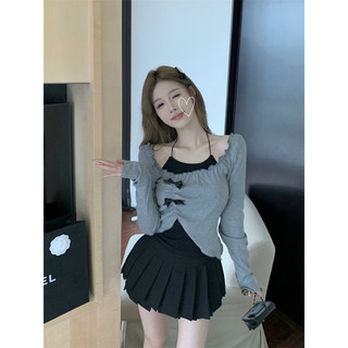 Áo thun yếm nơ trễ hở vai, thun cotton tăm mềm siêu dễ thương AT02