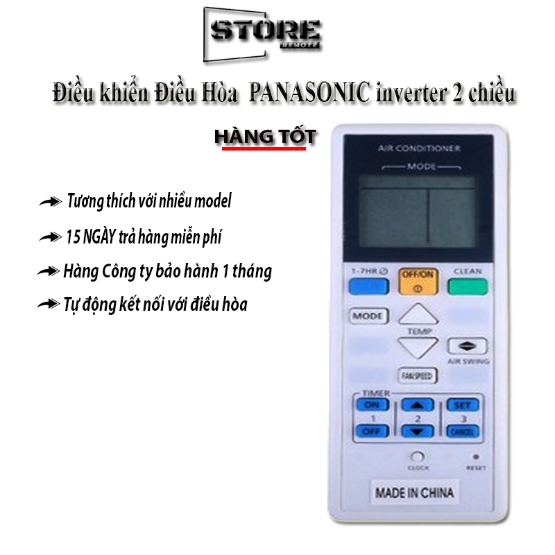 Điều Khiển Điều Hòa Máy Lạnh PANASONIC Inverter 2 chiều Bản To
