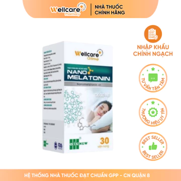 [DATE 12/2026][MUA 1 TẶNG 1] Nano Melatonin Wellcare - Lọ 30 viên bổ sung Melatonin hỗ trợ cải thiện giấc ngủ