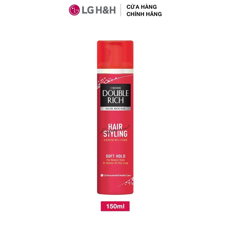 Mousse Tạo Kiểu Tóc Giữ Nếp Mạnh Double Rich Hair Mousse Strong Hold 150ml