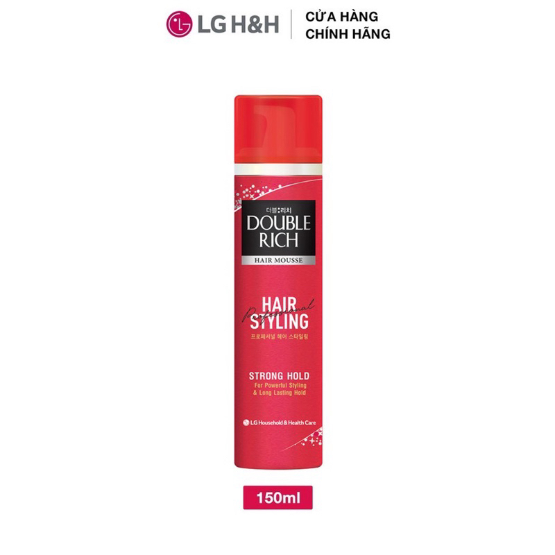 Mousse Tạo Kiểu Tóc Giữ Nếp Mạnh Double Rich Hair Mousse Strong Hold 150ml