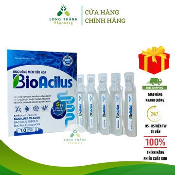 Men tiêu hoá Bio Acilus - Bổ sung lợi khuẩn, hỗ trợ giảm các triệu chứng rối loạn tiêu hoá ( Hộp 10 ống)