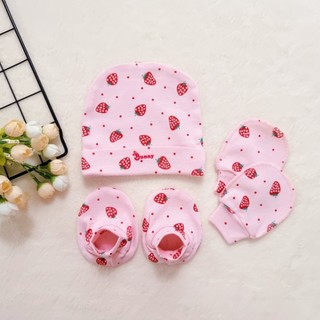 Set mũ + bao tay + bao chân sơ sinh chất đẹp Bunnybaby