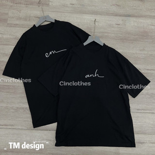 Áo thun cặp đôi nam nữ mặc cùng người yêu anh và em phông tay lỡ và áo croptop  [A211]