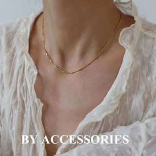 Dây chuyền nữ titan xích bọc khoanh phối mặt hình gấu nhỏ xinh khảm xà cừ không gỉ WN2434 BY ACCESSORIES