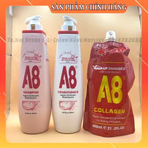 Cặp dầu gội xả A8 800ml (hàng loại 1) Phục Hồi Ngăn Tóc Gãy Rụng , Siêu Mềm Mượt Tóc