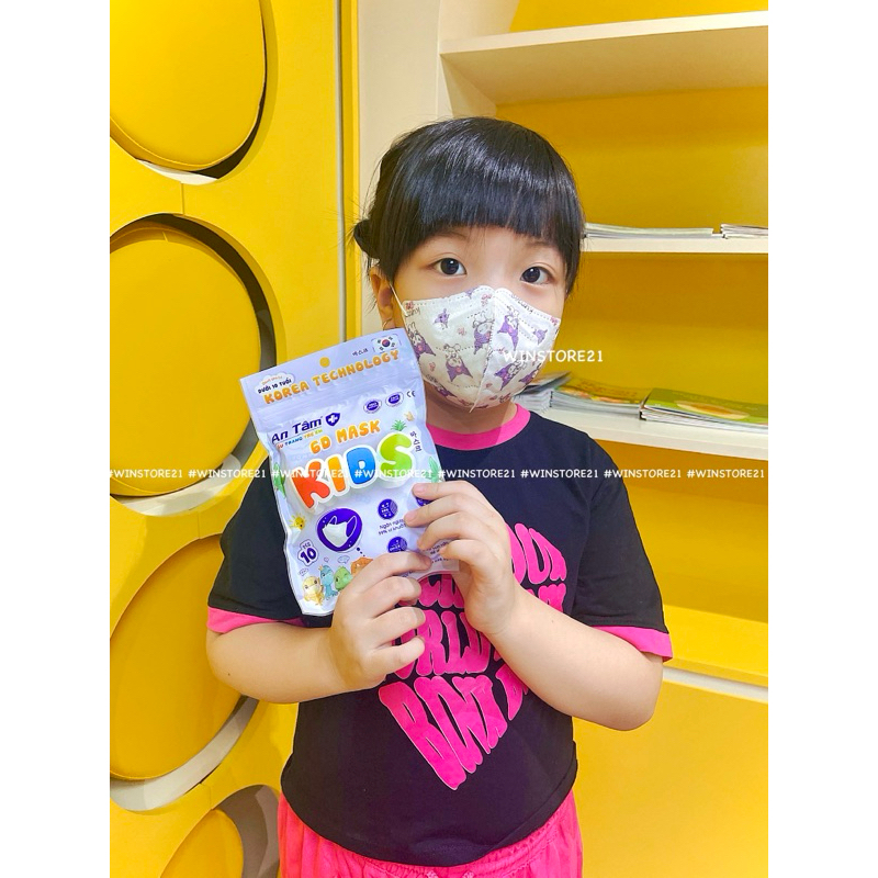 6D MASK KID - SET 100 Cái Khẩu Trang Y Tế kháng khuẩn trẻ em chính hãng An Tâm 4 lớp dày dặn
