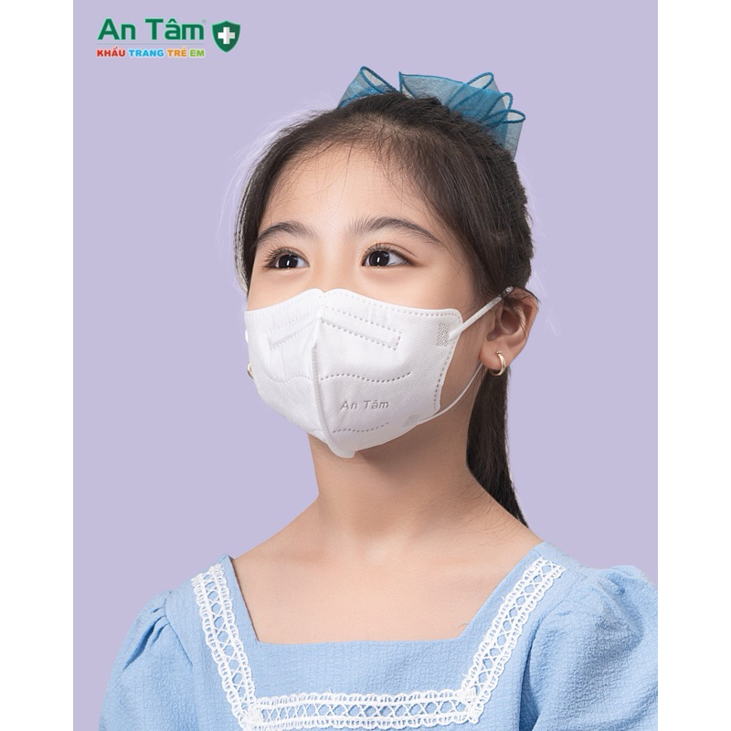 6D MASK KID - SET 100 Cái Khẩu Trang Y Tế kháng khuẩn trẻ em chính hãng An Tâm 4 lớp dày dặn