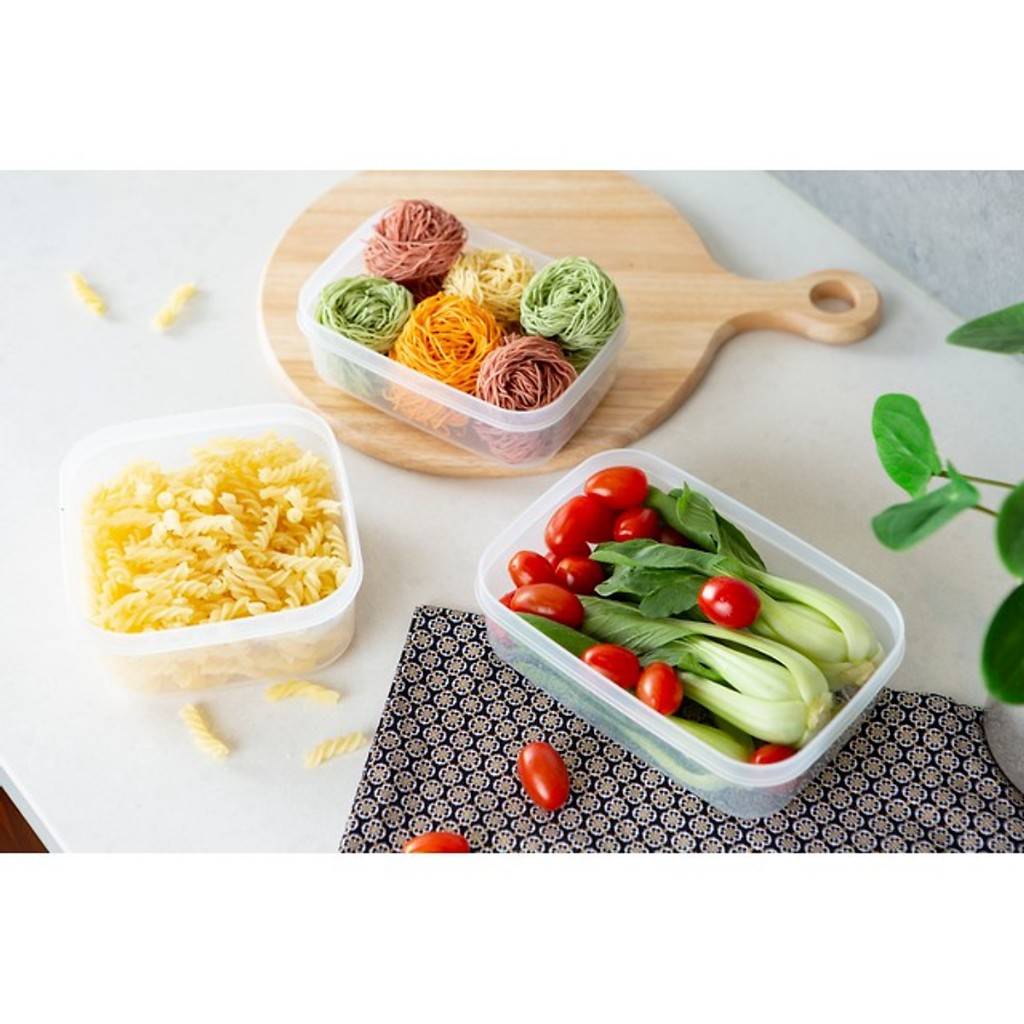 Hộp nhựa chữ nhật trong suốt đựng thực phẩm dung tích 500-750-1000-1500- 2000-2500ml - INOCHI