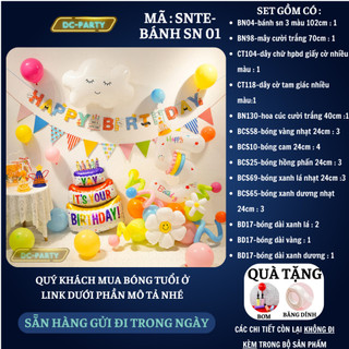 Set trang trí sinh nhật bé trai gái hình con vật DC PARTY