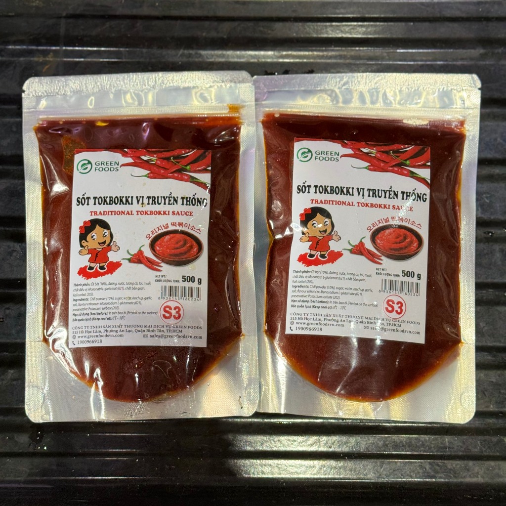 Sốt tương ớt số 3 ít cay Green Food gói 500g