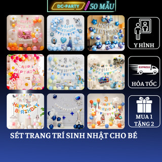Set trang trí sinh nhật bé trai gái hình con vật DC PARTY
