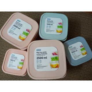 Bộ 3 hộp nhựa vuông cao cấp đựng thực phẩm INOCHI size 750-1500-2500ml