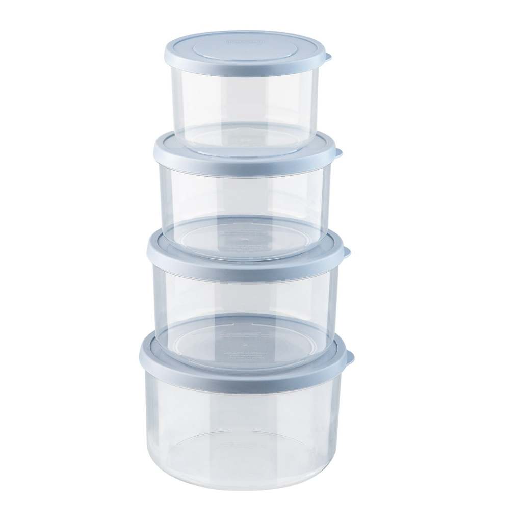 Bộ 4 hộp nhựa tròn đựng thực phẩm, an toàn, tiện dụng, chịu nhiệt tốt - CHÍNH HÃNG INOCHI