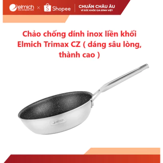 [LIFEMCMBP4 -12% đơn 250K] Chảo chống dính Inox 304 cao cấp liền khối Elmich Trimax Cz EL-3838 size 28cm