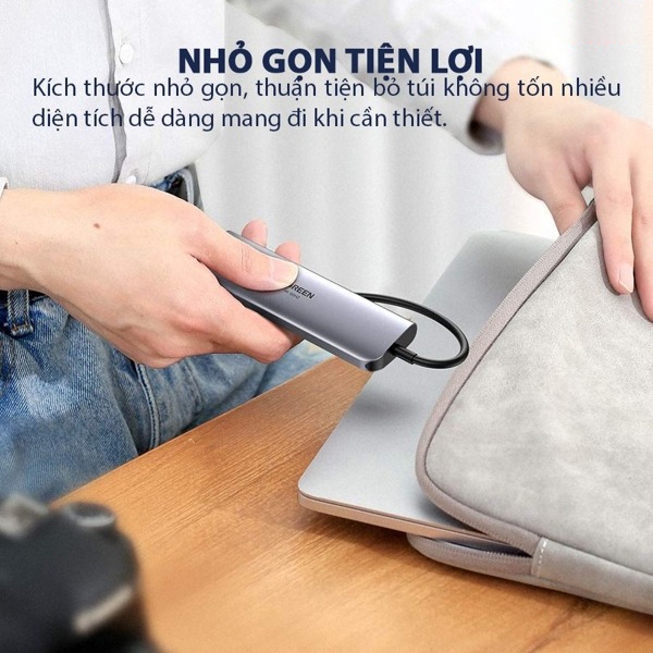 Hub Type C to HDMI Ugreen 5in1 4K30Hz USB 3.0 PD100W 15495 cổng chuyển đổi Type-c cho Macbook iPad Laptop Dell XPS | BigBuy360 - bigbuy360.vn