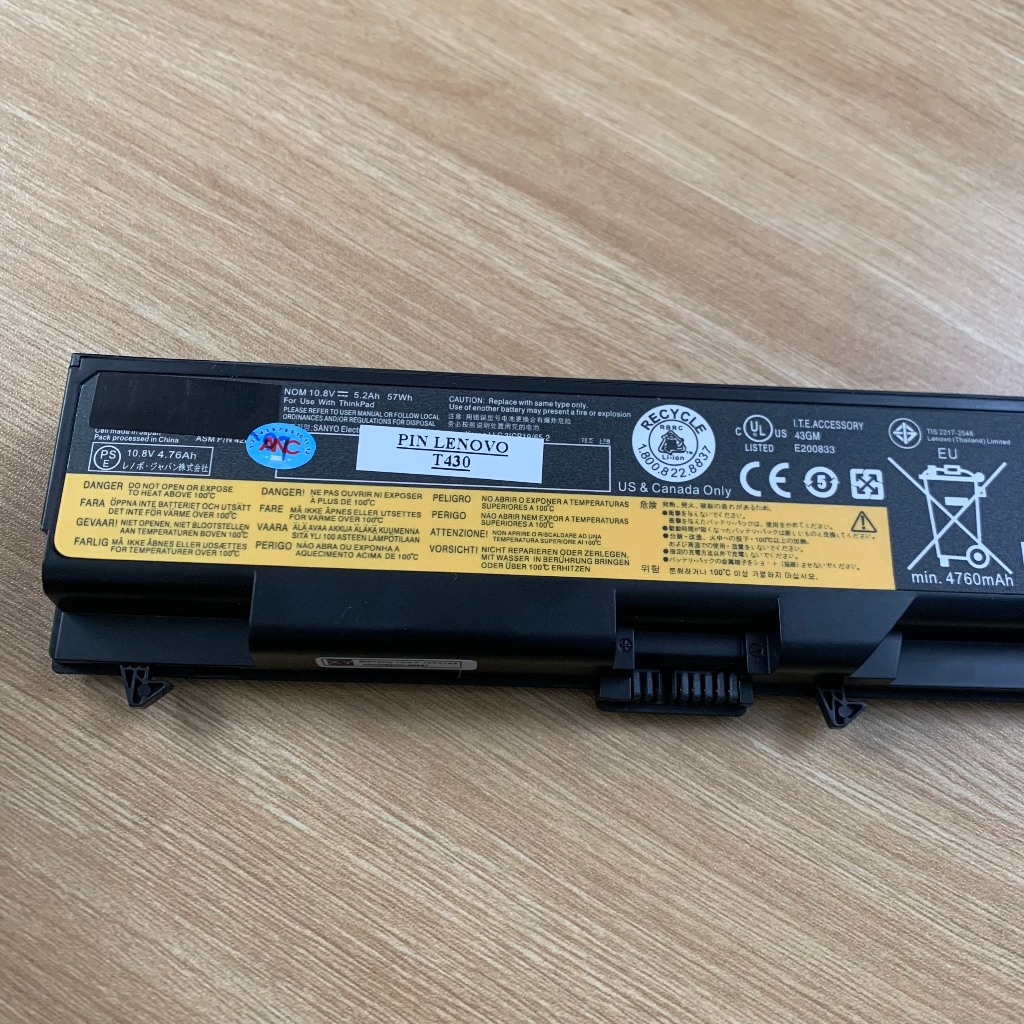 PIN LENOVO T430 CHO LENOVO ThinkPad T430 L430 T530 L530 W530 ZIN 100%