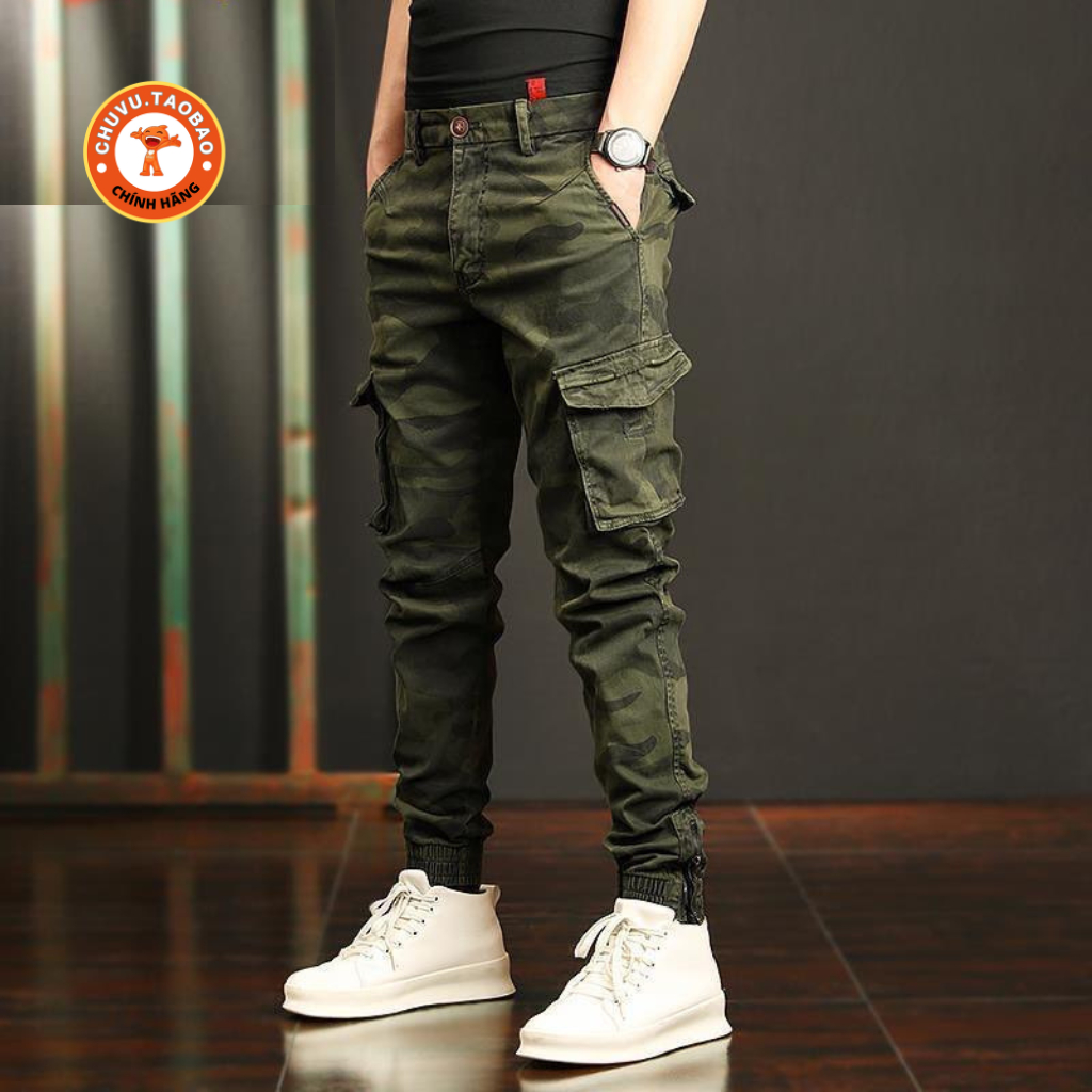 Quần Jogger nam rằn ri túi hộp bo gấu chất kaki mền mịn phong cách thể ...