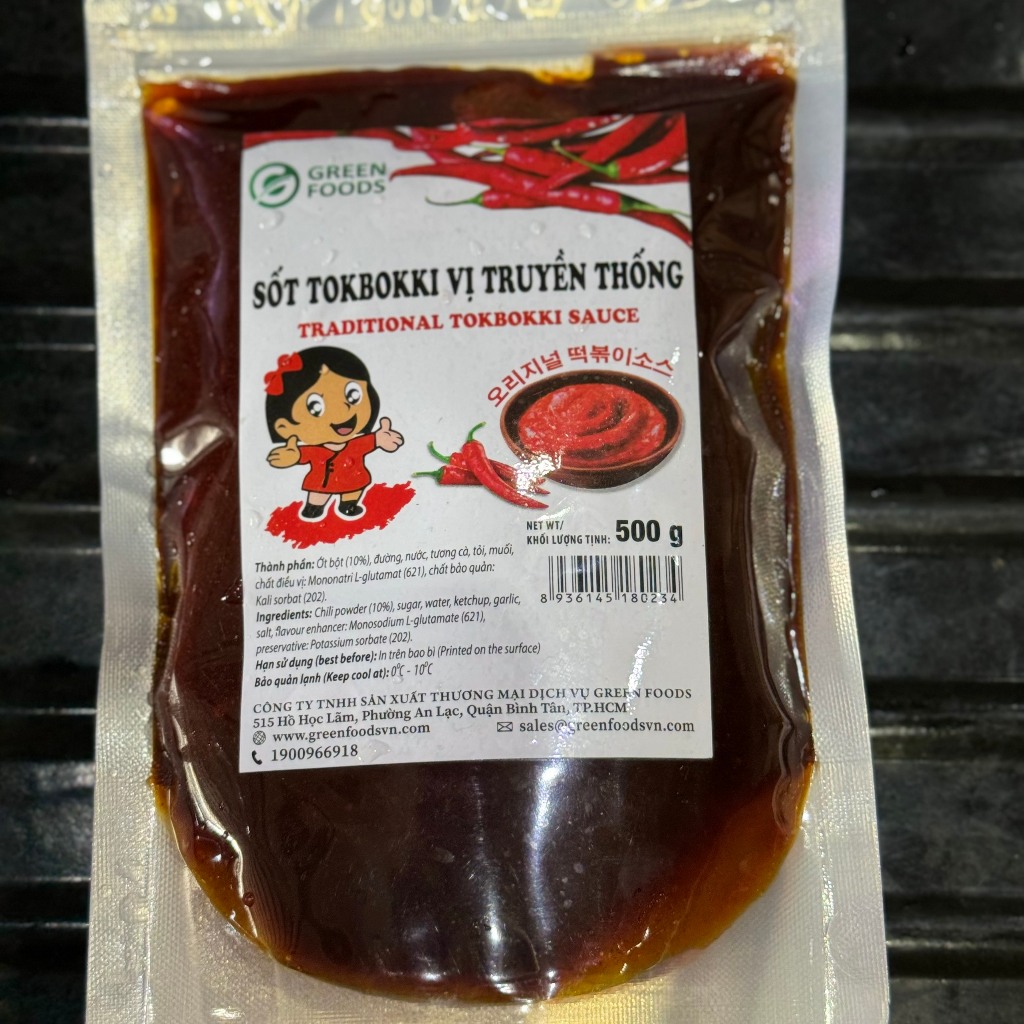 Sốt tương ớt số 3 vị cay đậm Green Food gói 500g