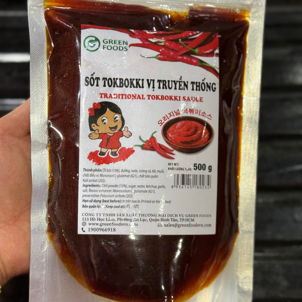 Sốt tương ớt số 3 vị cay đậm Green Food gói 500g