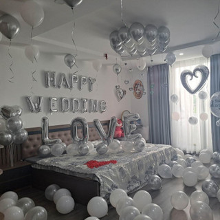 Trang trí phòng cưới tân hôn đám cưới,Set trang trí phòng cưới đám cưới,Bóng bay trang trí phòng cưới