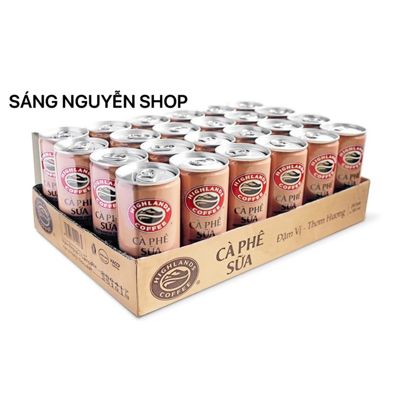 Thùng 24 Lon Cà Phê Sữa Đá Highlands Coffee 185ml - 235ml/lon | Shopee ...